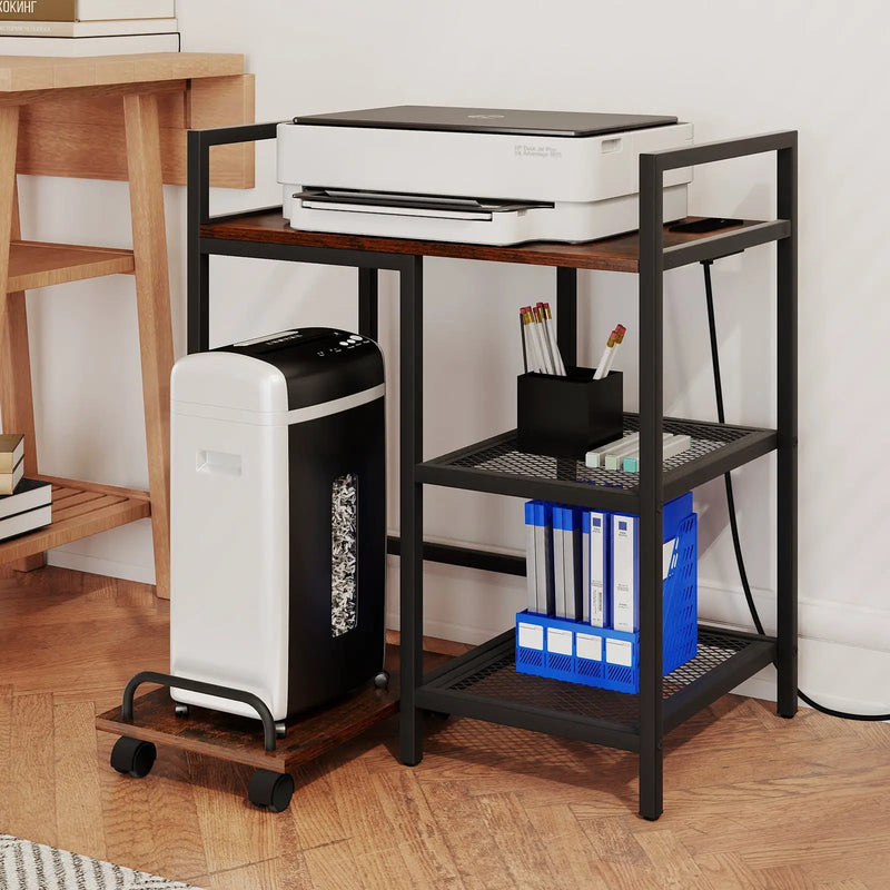 Printer Stand with Charging Station and Storage Shelves by DirectDeals