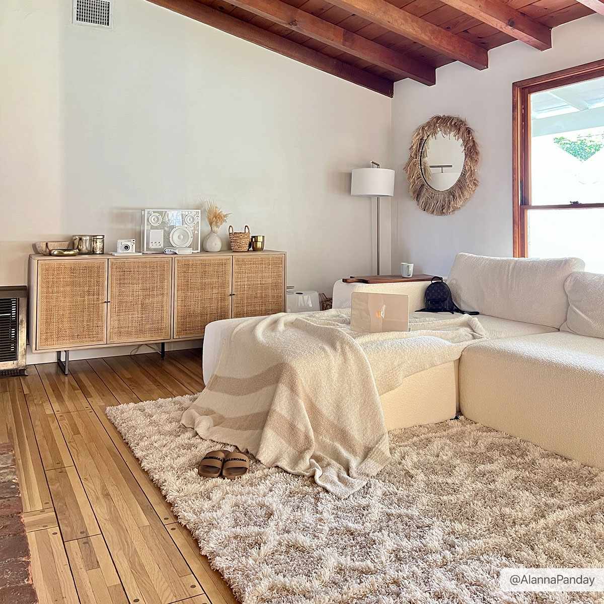 Prompton Cream Plush Area Rug by Boutique Rugs