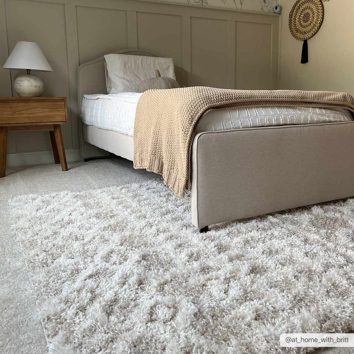 Prompton Cream Plush Area Rug by Boutique Rugs
