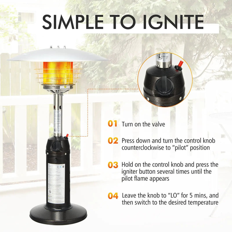 11 000 BTU Portable Tabletop Propane Patio Standing Heater by DirectDeals
