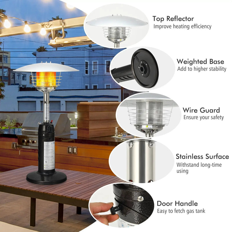 11 000 BTU Portable Tabletop Propane Patio Standing Heater by DirectDeals