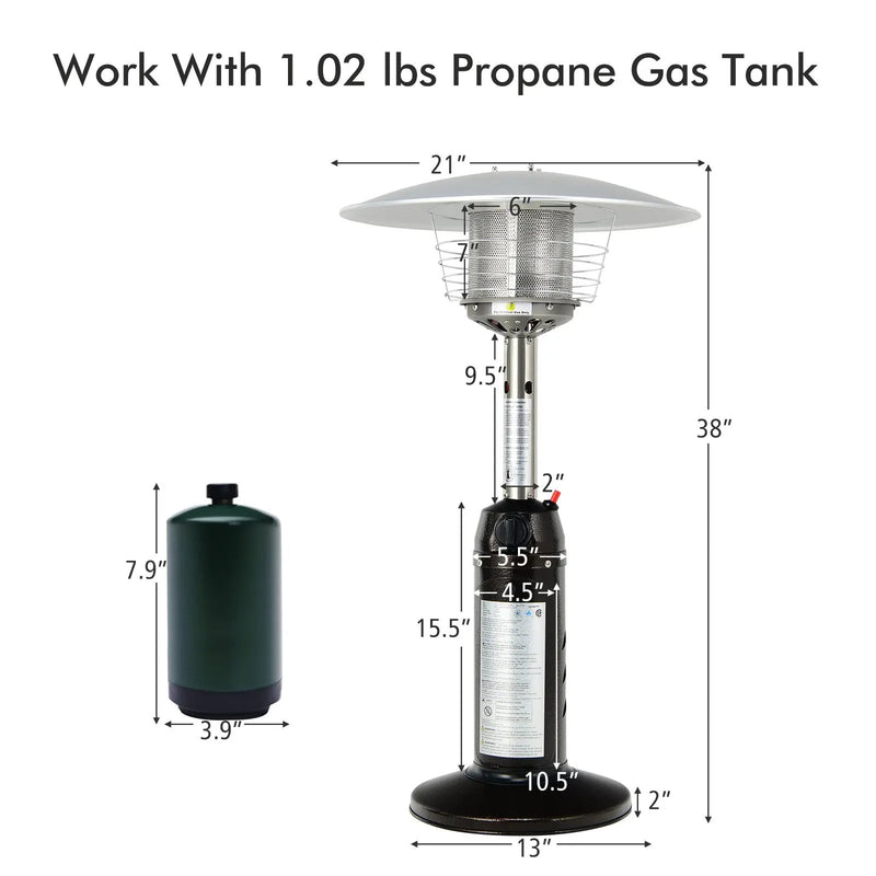 11 000 BTU Portable Tabletop Propane Patio Standing Heater by DirectDeals