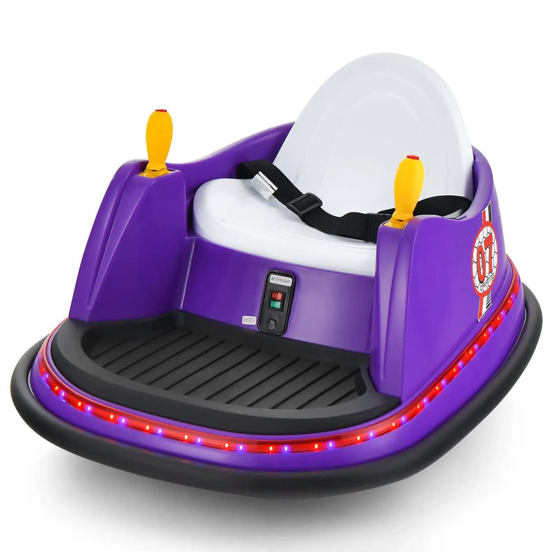 12V Electric Kids Ride On Bumper Car with Flashing Lights for Toddlers by DirectDeals