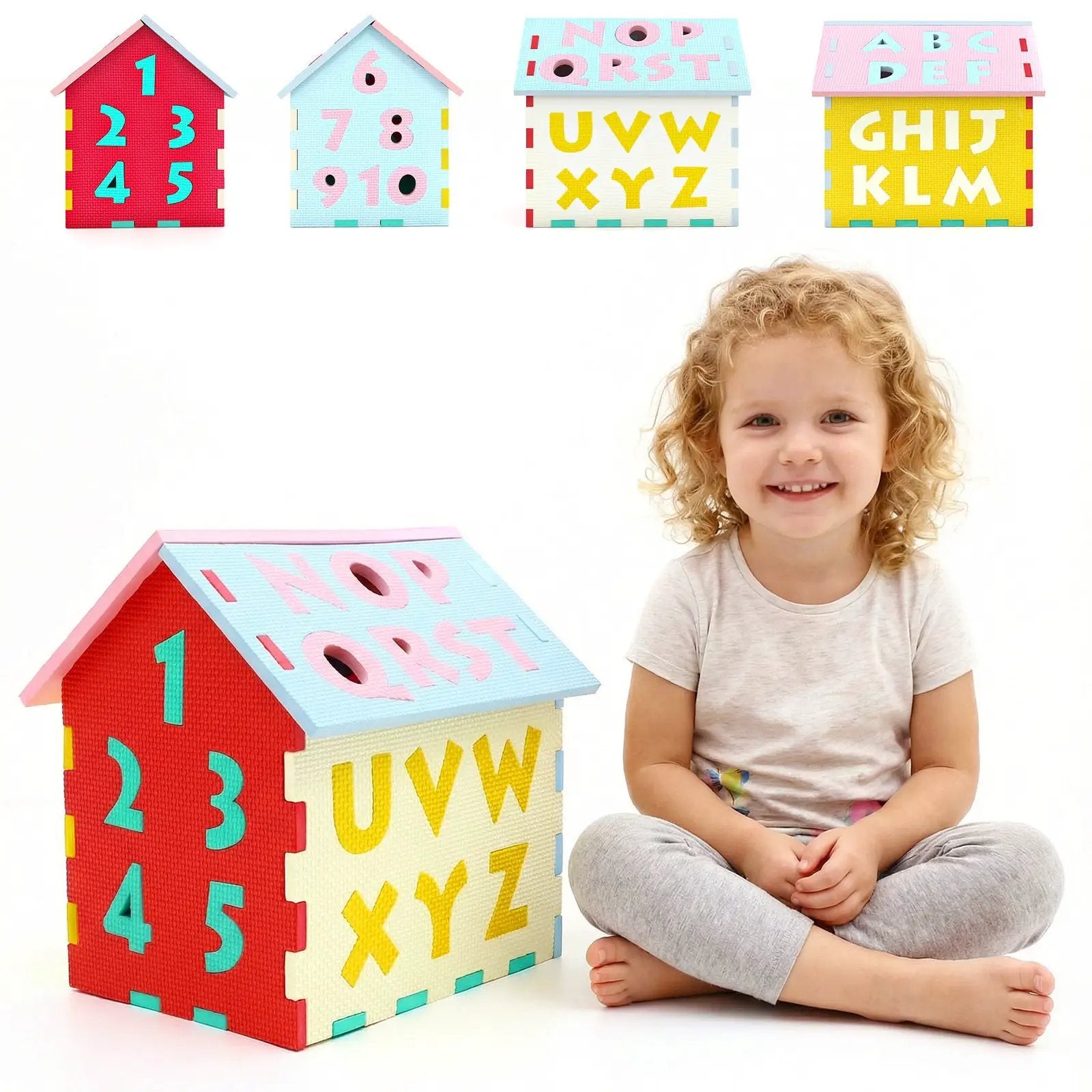 Puzzle Floor Mats with Interlocking Alphabet and Number for Kids by DirectDeals