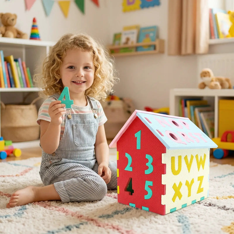 Puzzle Floor Mats with Interlocking Alphabet and Number for Kids by DirectDeals