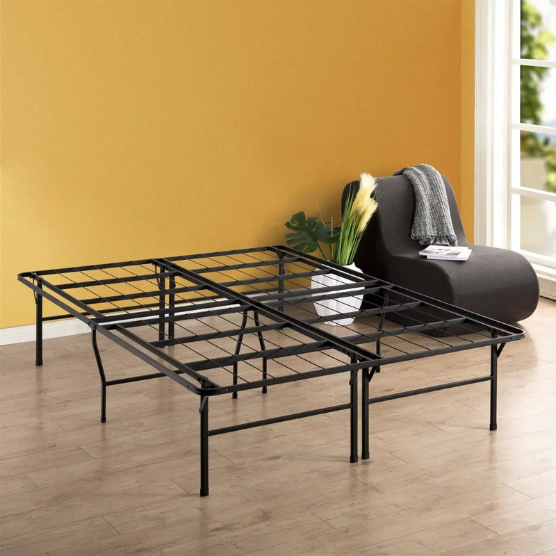Queen size 18-inch High Rise Folding Metal Platform Bed Frame by HomePacific