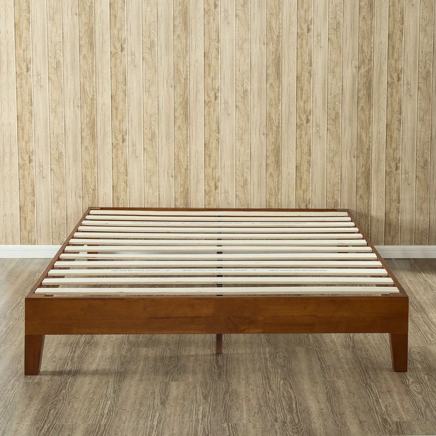 Queen size Solid Wood Low Profile Platform Bed Frame in Cherry Finish by HomePacific