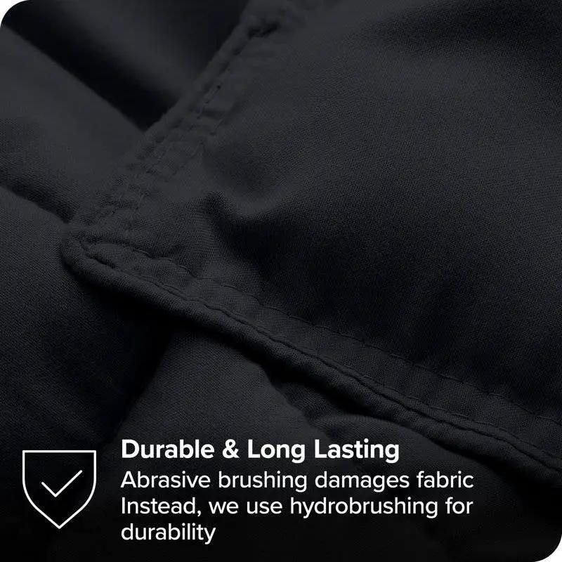 Queen size Luxuriously Soft Down Alternative Comforter Set in Black by HomePacific
