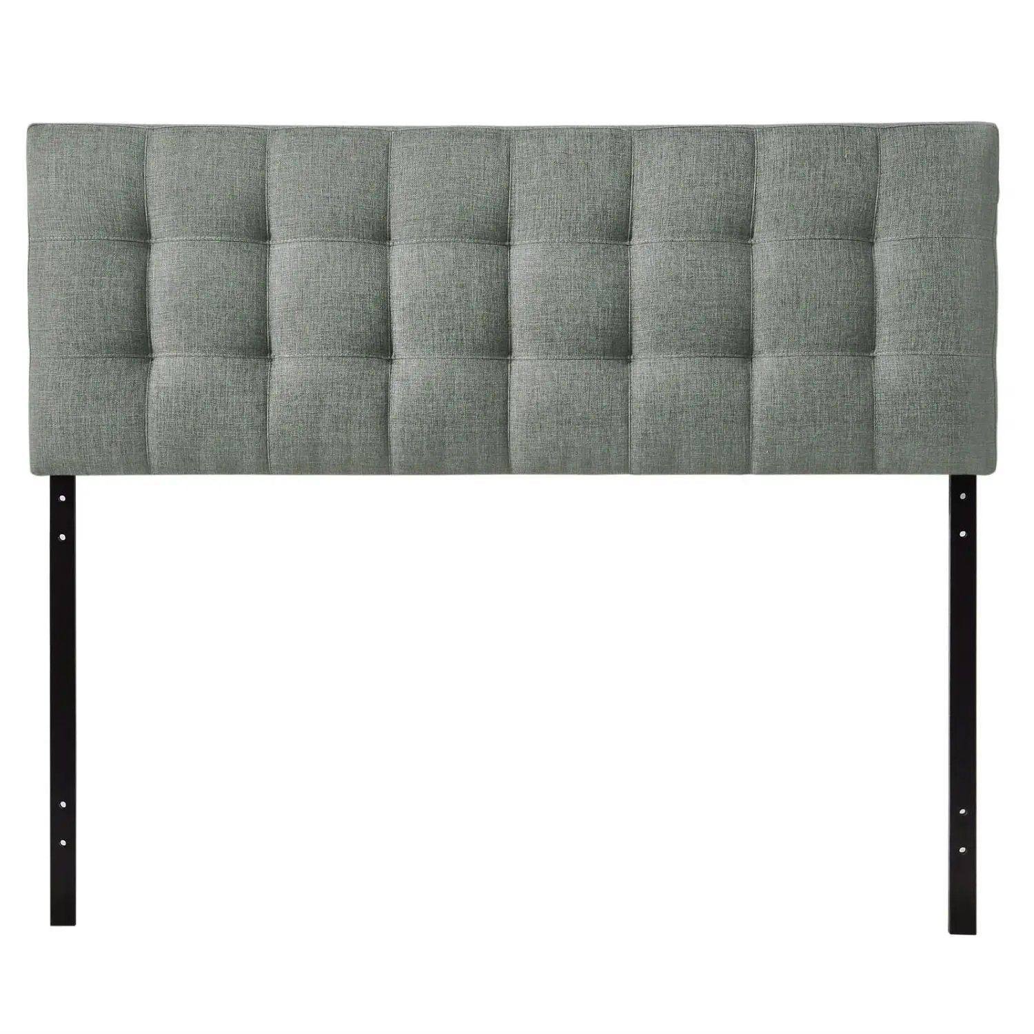 King size Grey Fabric Upholstered Headboard with Modern Tufting by HomePacific