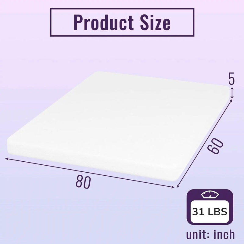Queen size 5-inch Charcoal Infused Memory Foam Mattress with Removable Cover by HomePacific