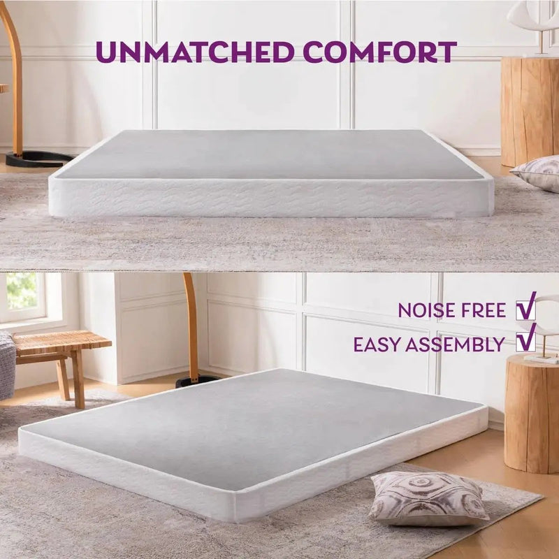 Queen size 5-inch Low Profile Metal Box Spring Mattress Foundation with Cover by HomePacific