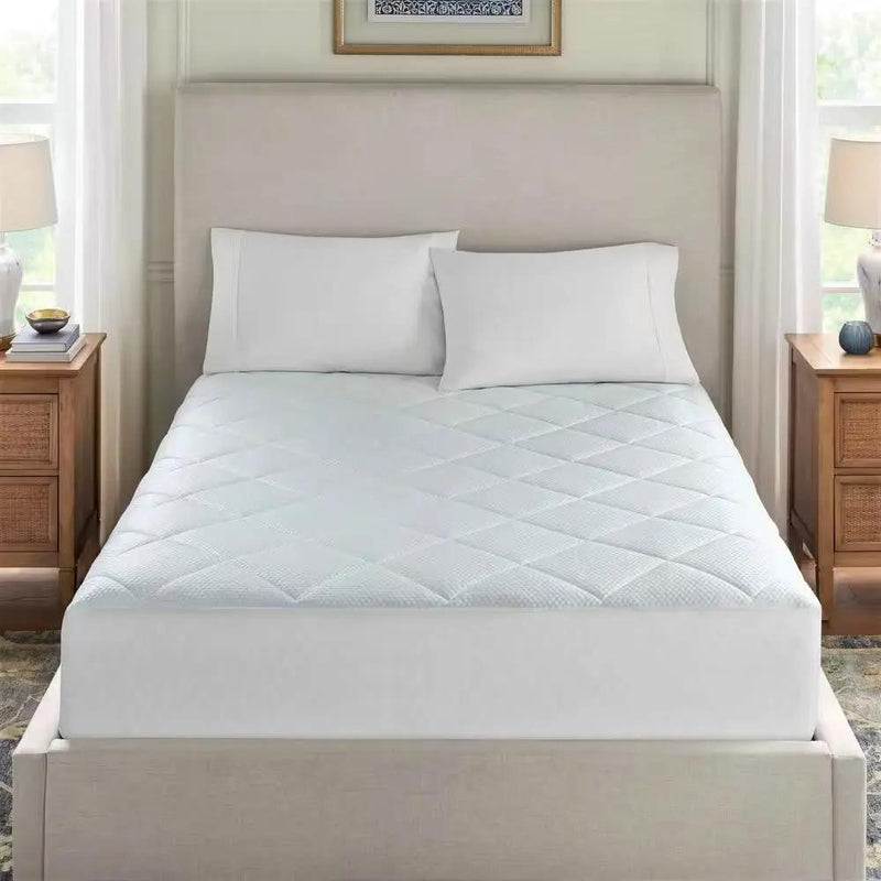 Queen size Washable Quilted Mattress Pad with Elastic Fitted Skirt by HomePacific