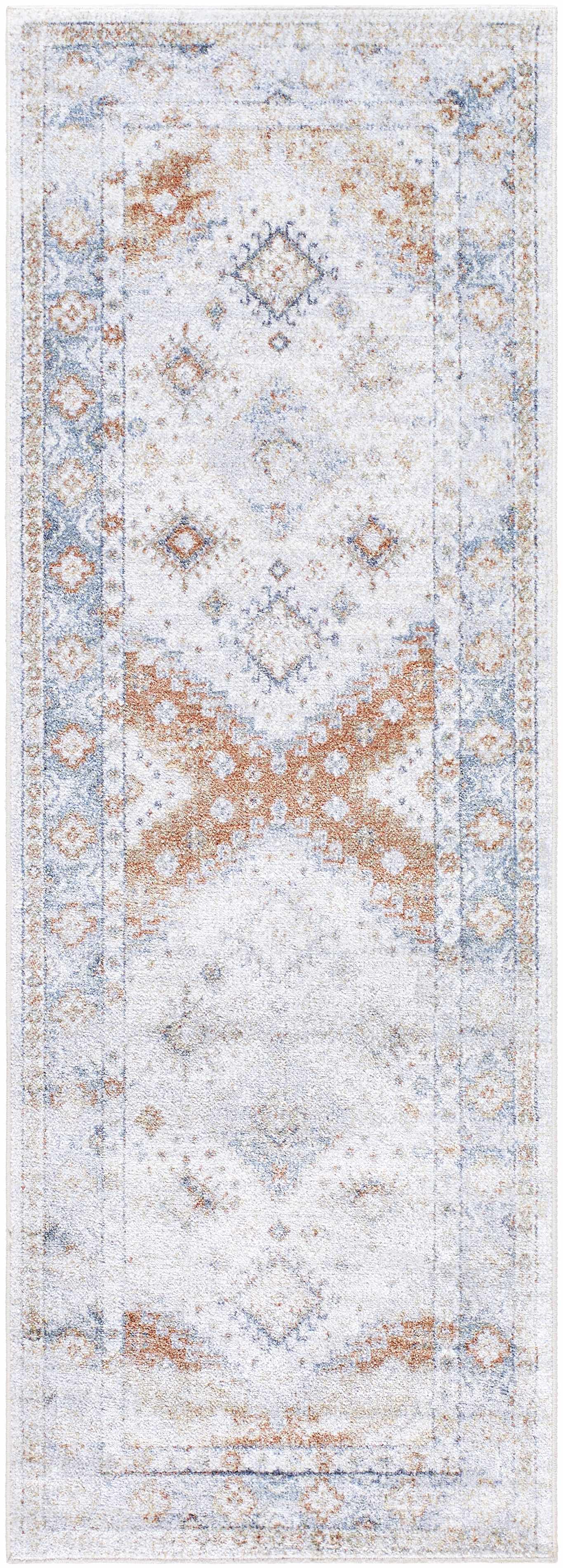 Agaton Blue & Brown Washable Area Rug by Boutique Rugs