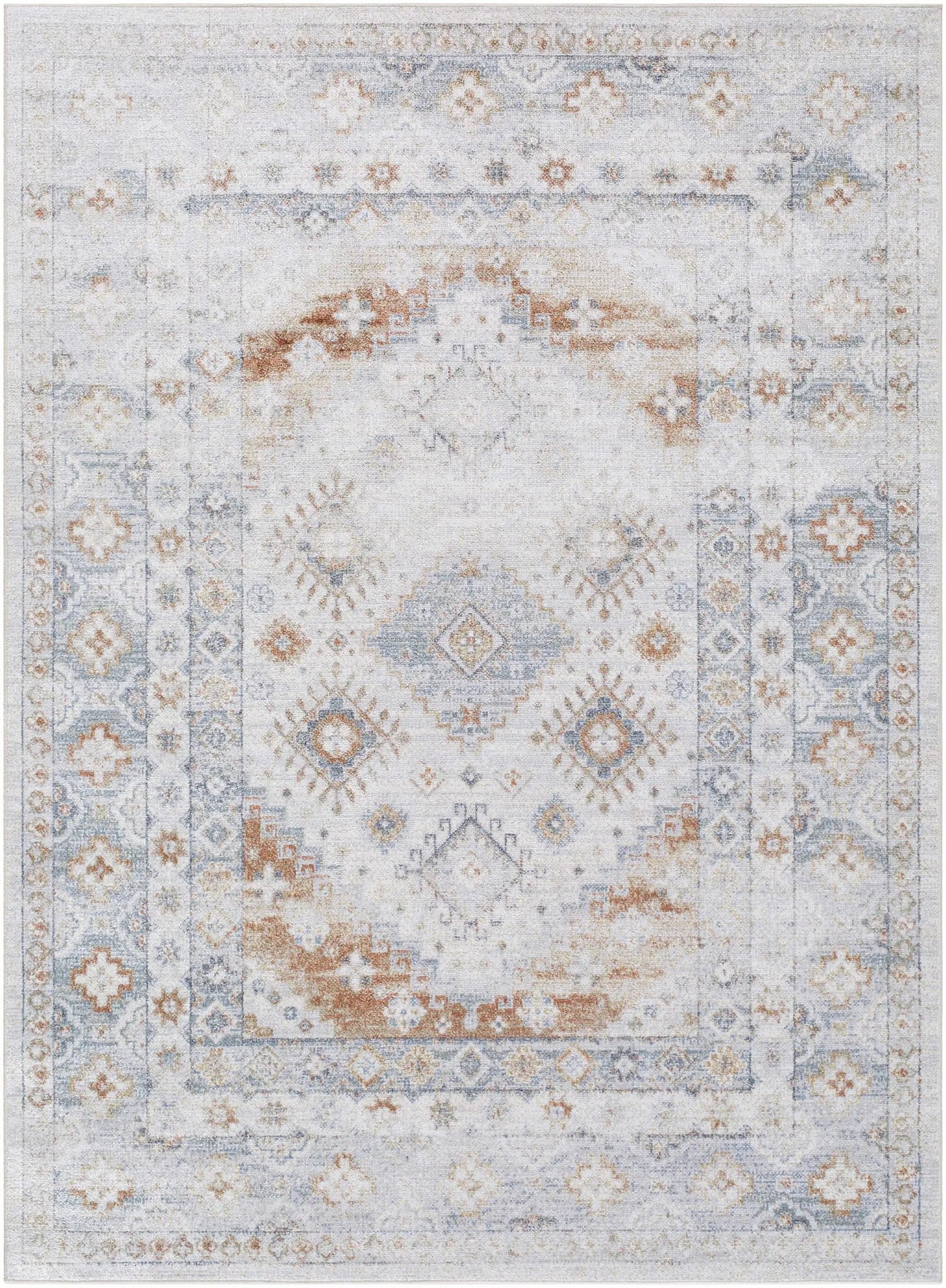 Agaton Blue & Brown Washable Area Rug by Boutique Rugs