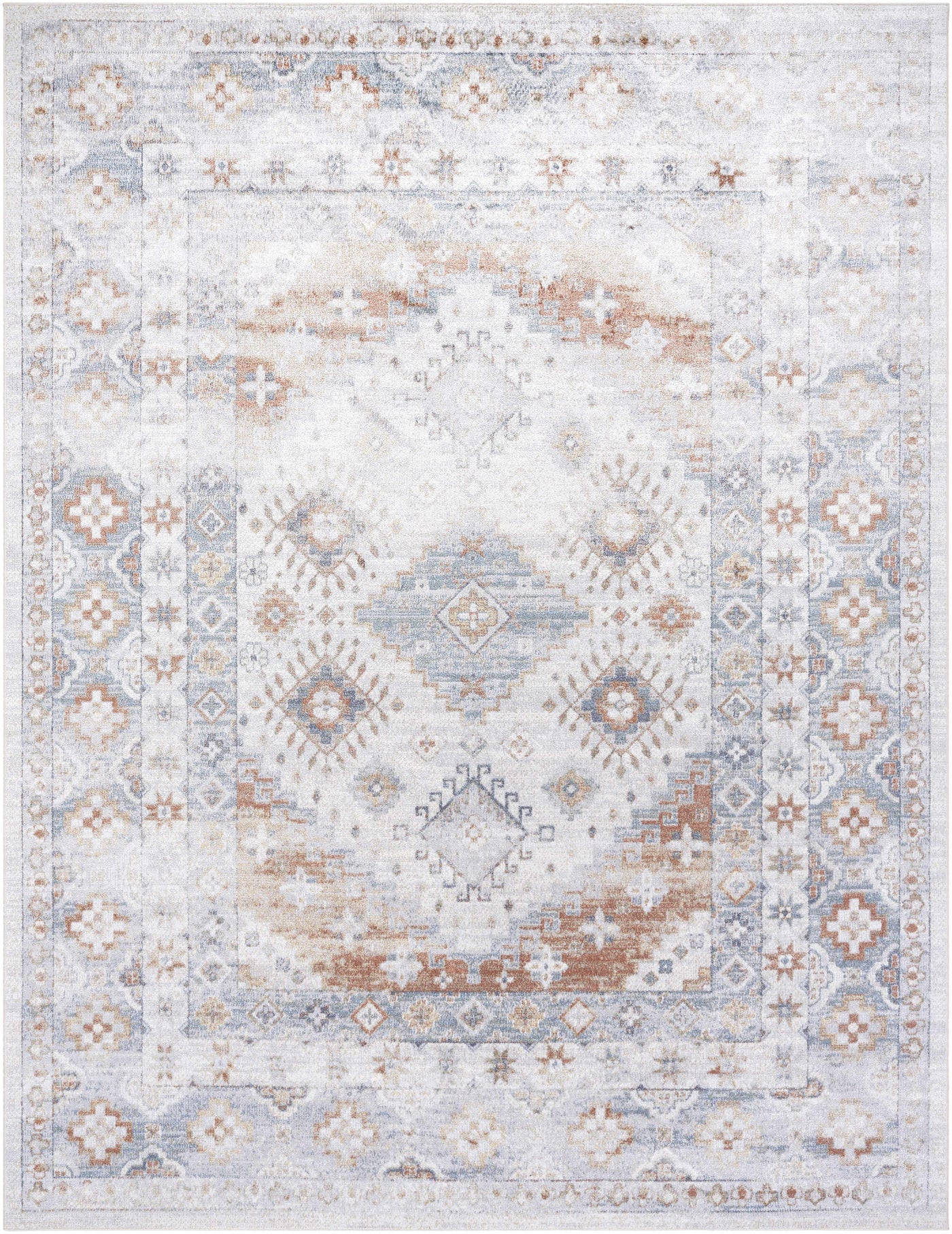 Agaton Blue & Brown Washable Area Rug by Boutique Rugs