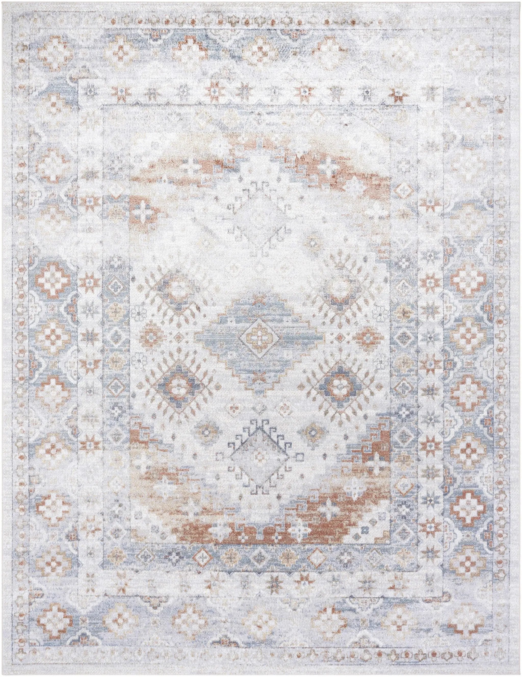 Agaton Blue & Brown Washable Area Rug by Boutique Rugs