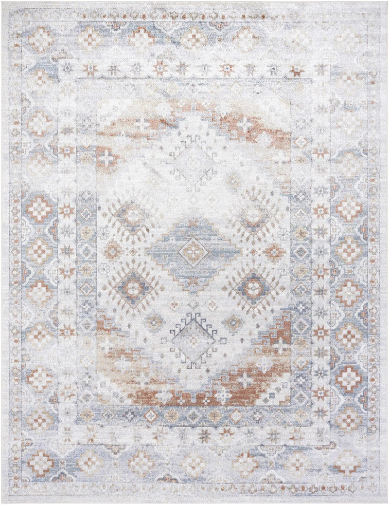 Agaton Blue & Brown Washable Area Rug by Boutique Rugs