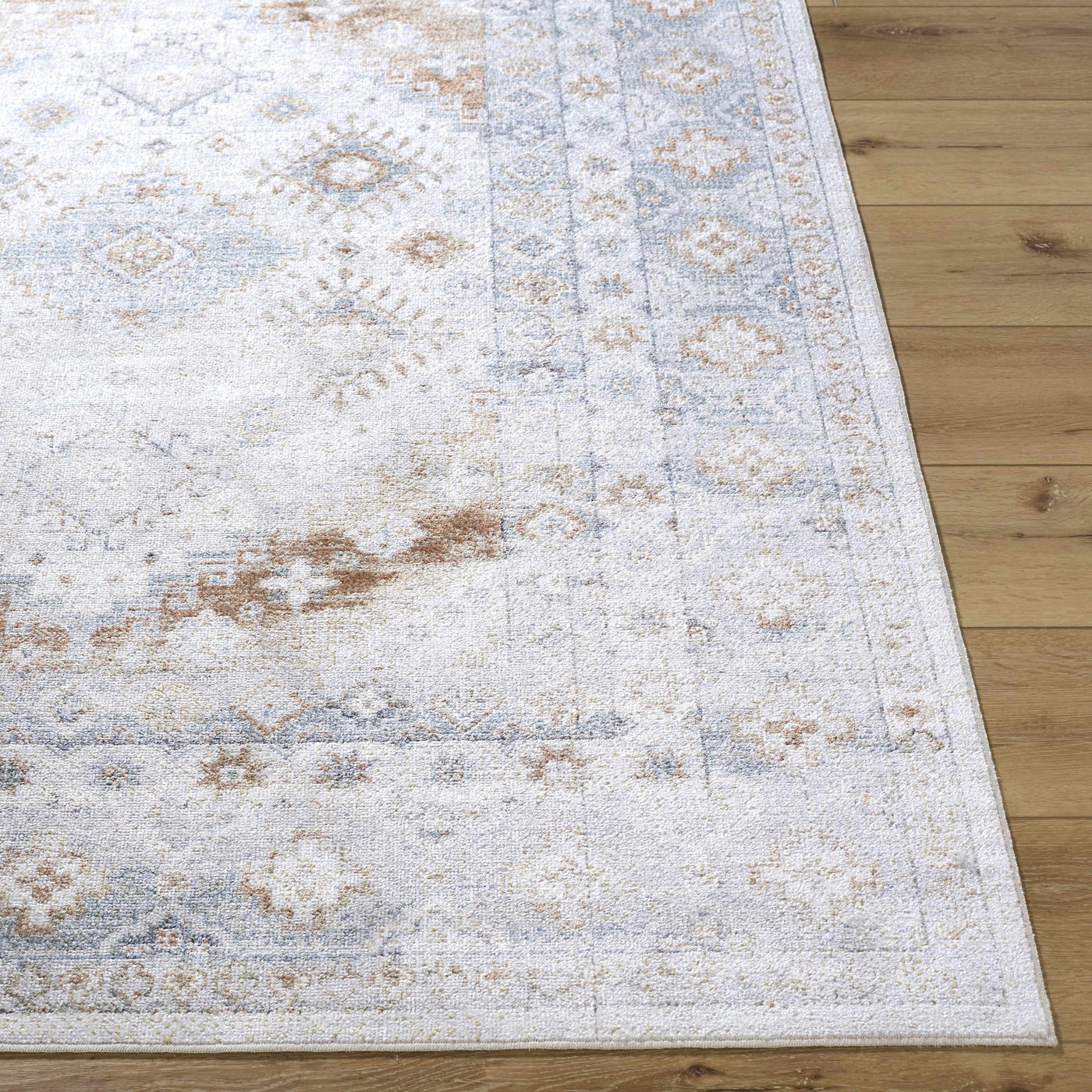 Agaton Blue & Brown Washable Area Rug by Boutique Rugs