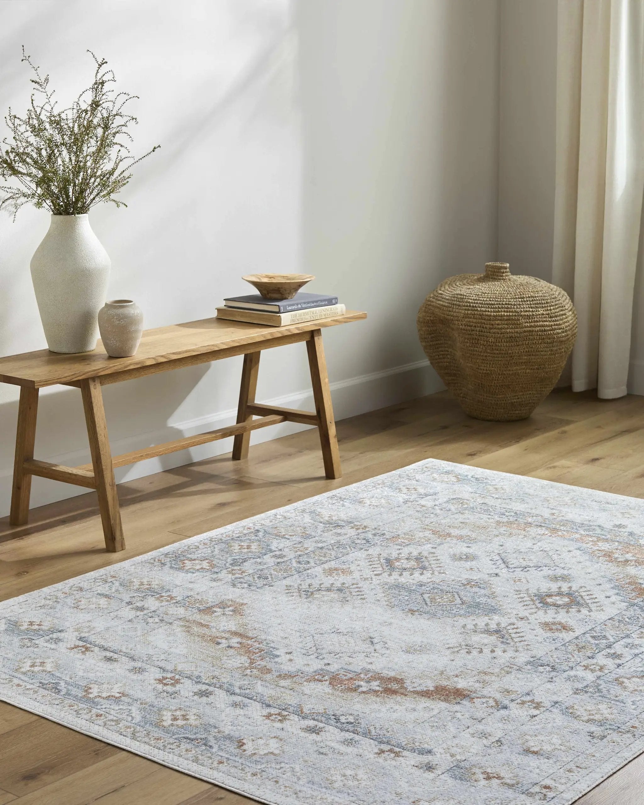 Agaton Blue & Brown Washable Area Rug by Boutique Rugs