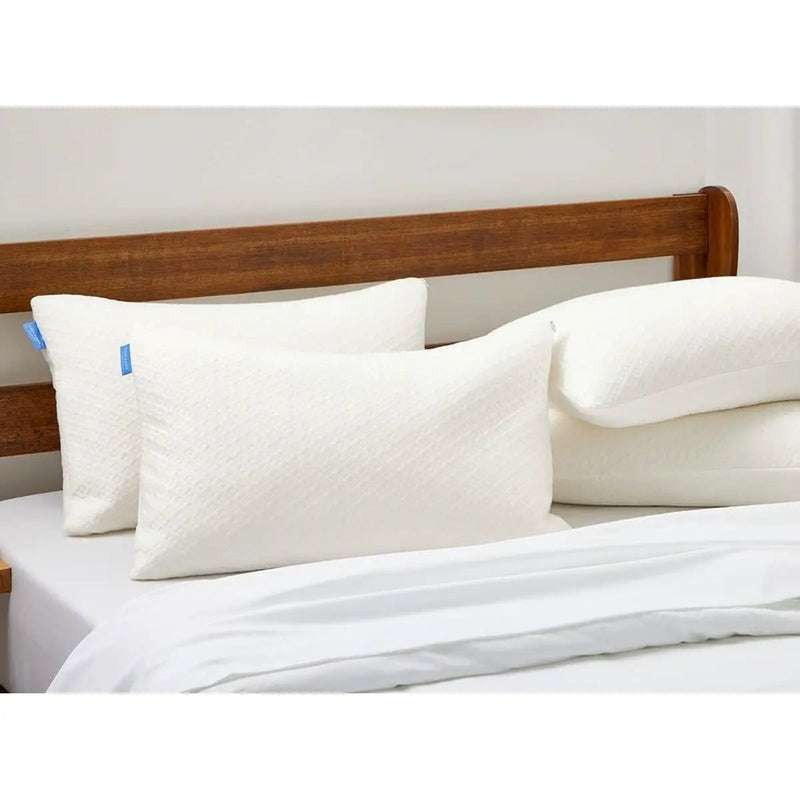 Set of 2 Queen Shredded Memory Foam Pillows with Luxury Bamboo Breathable Cover by HomePacific