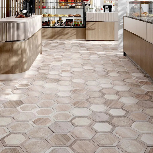 Light Brown 10x10 Matte Hexagon Porcelain Tile (20 pack, 10.43 sq ft/case)