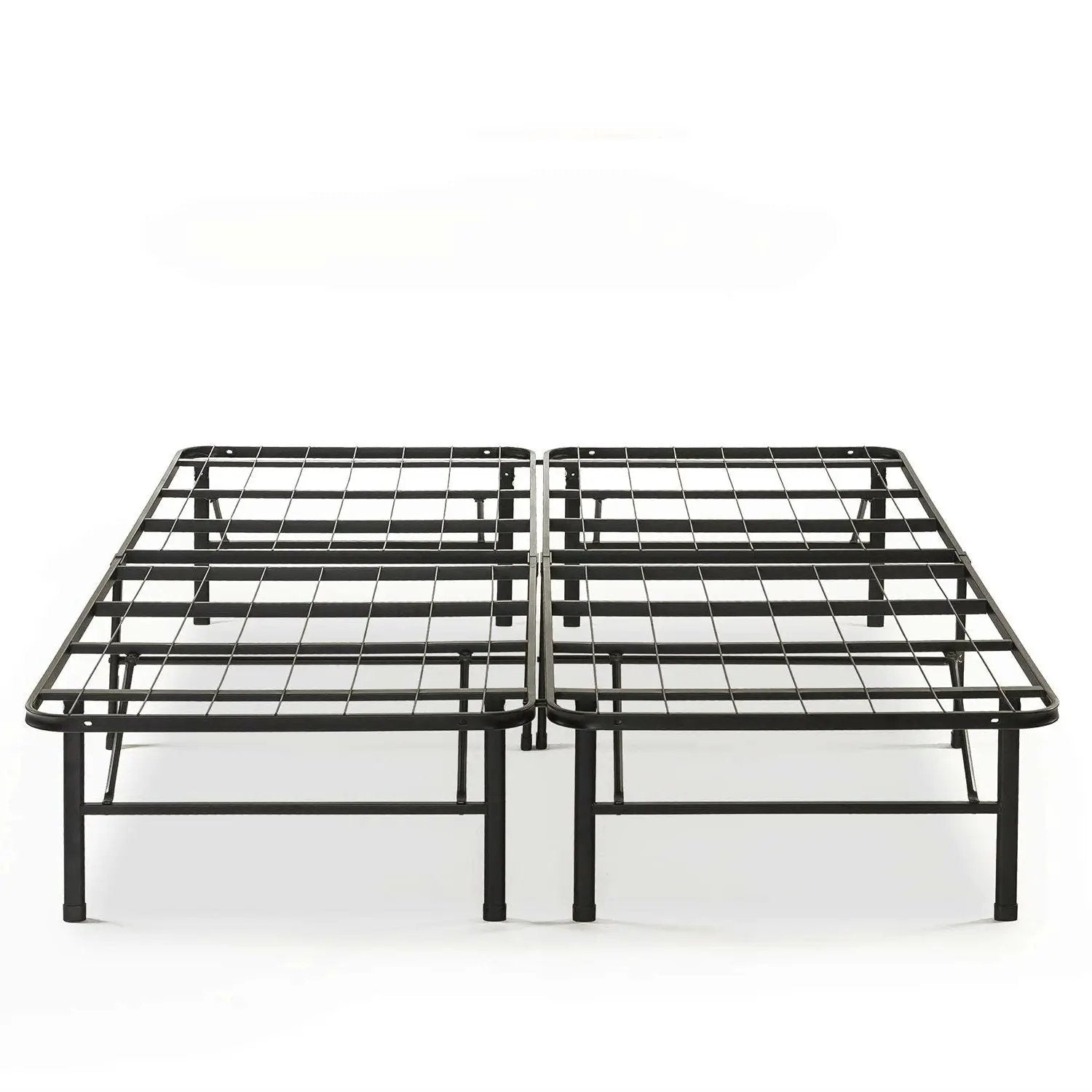 Queen size Folding Sturdy Metal Platform Bed Frame with Storage Space by HomePacific