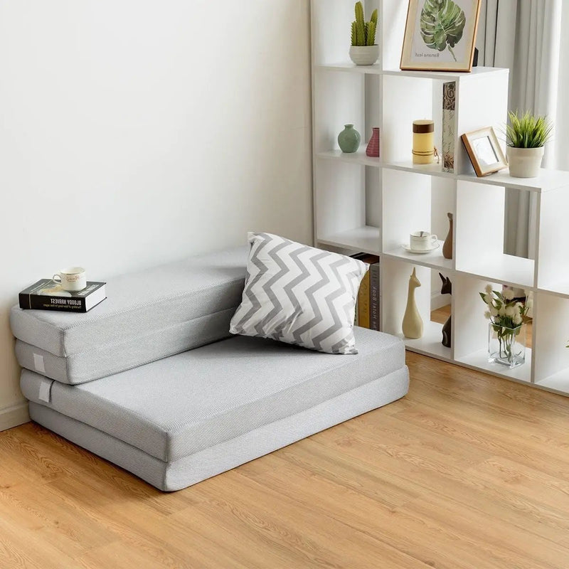Queen size 4-inch Thick Folding Guest Bed Mattress by HomePacific