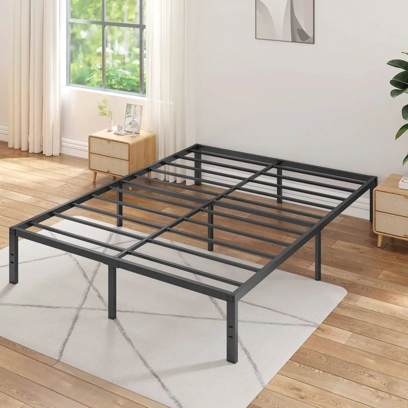 Queen 16-inch Heavy Duty Metal Bed Frame with 3,500 lbs Weight Capacity by HomePacific