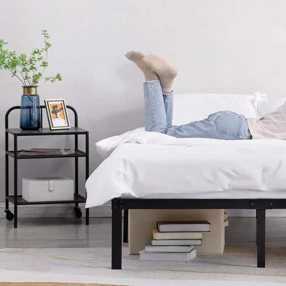 Queen 16-inch Heavy Duty Metal Bed Frame with 3,500 lbs Weight Capacity by HomePacific