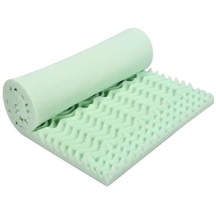Queen size 3-inch Thick Green Ergonomic Breathable Air Foam Mattress Topper by HomePacific