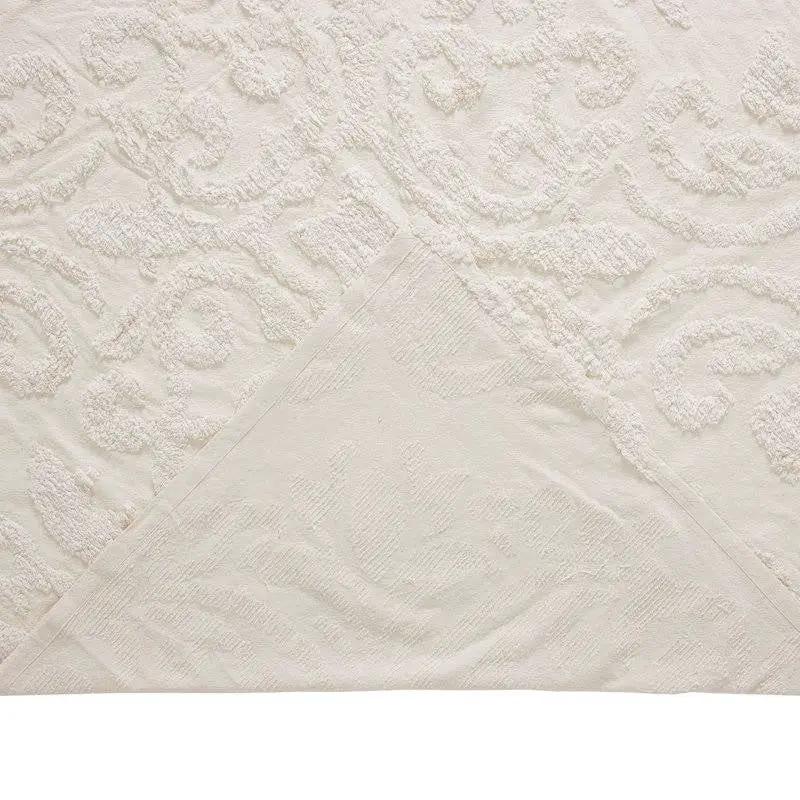 Queen Size 100-Percent Cotton Chenille 3-Piece Coverlet Bedspread Set in Ivory by HomePacific