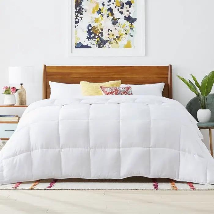 Queen Size Cozy All Seasons Plush White Polyester Down Alternative Comforter by HomePacific