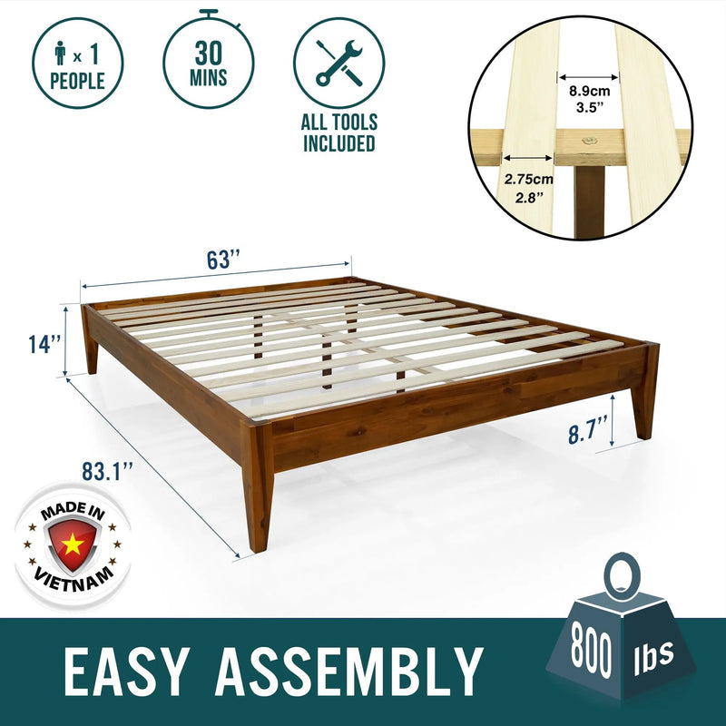 Mervyn Solid Wood Bed Frame by Megsu