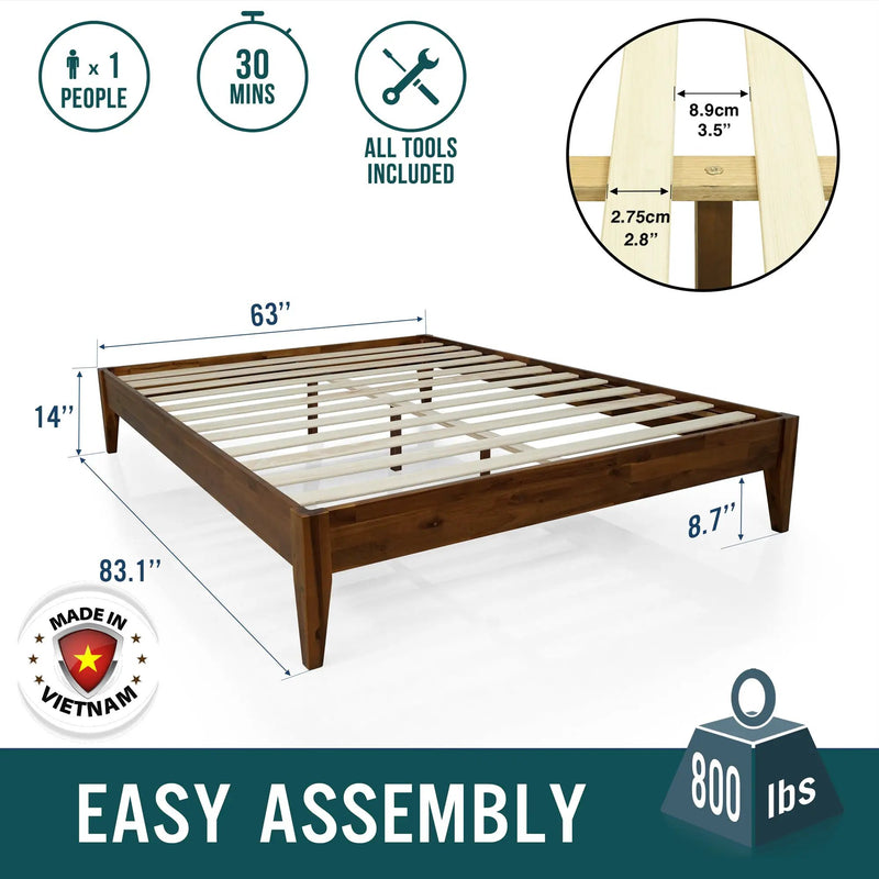 Mervyn Solid Wood Bed Frame by Megsu