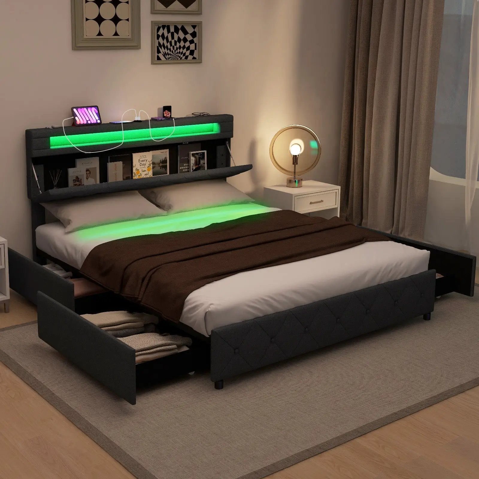 Modern Accent Table with Open Storage Shelf for Apartment and Lounge by DirectDeals