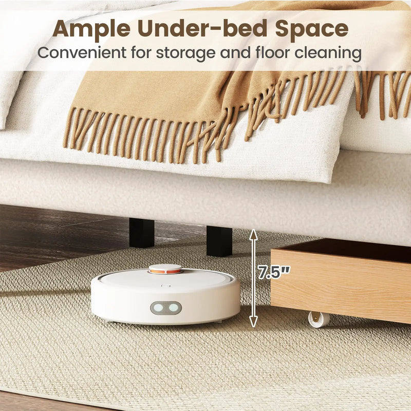 Queen Size Bed Frame with Storage Drawer and Vertical Channel Headboard by DirectDeals