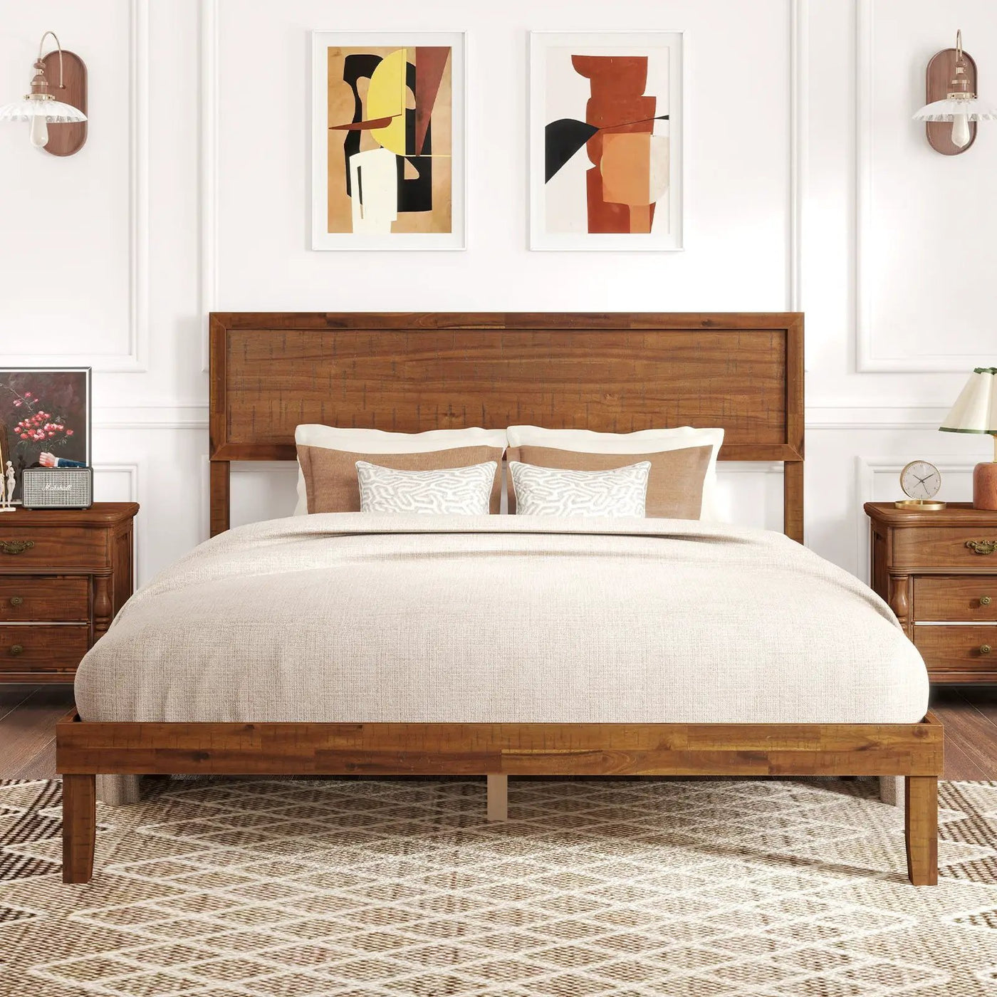 Twin/Full/Queen Size Bed Frame with Headboard and Wooden Slats Support by DirectDeals