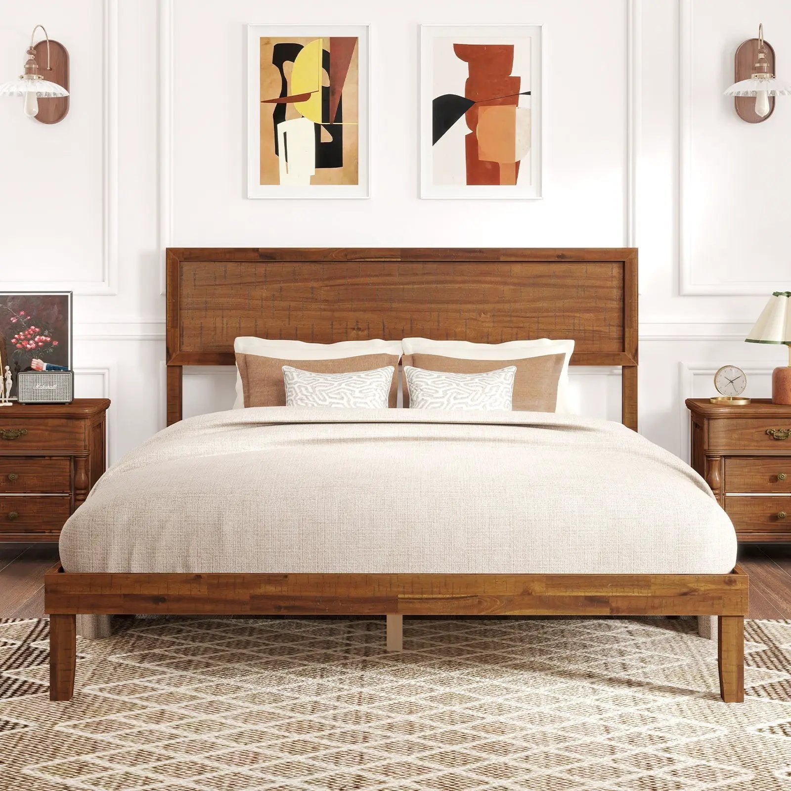 Twin/Full/Queen Size Bed Frame with Headboard and Wooden Slats Support by DirectDeals