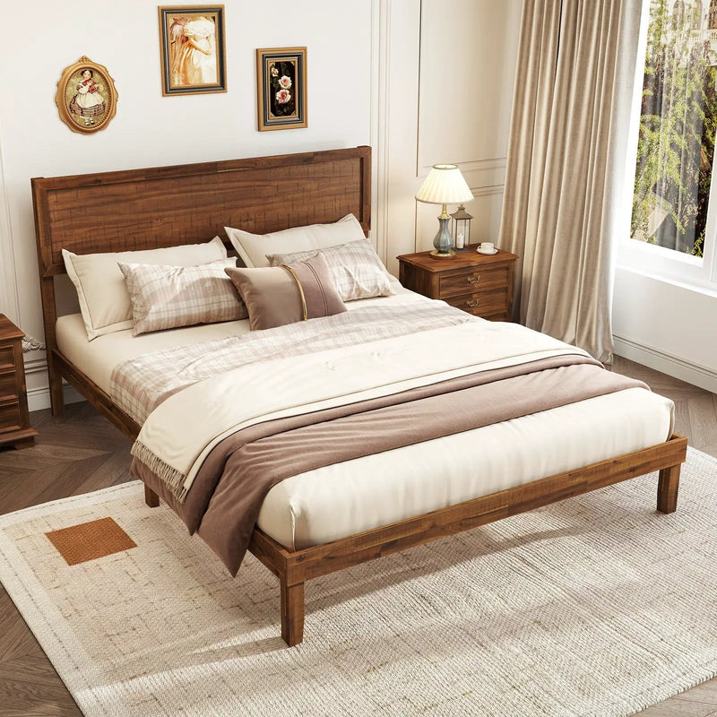 Twin/Full/Queen Size Bed Frame with Headboard and Wooden Slats Support by DirectDeals