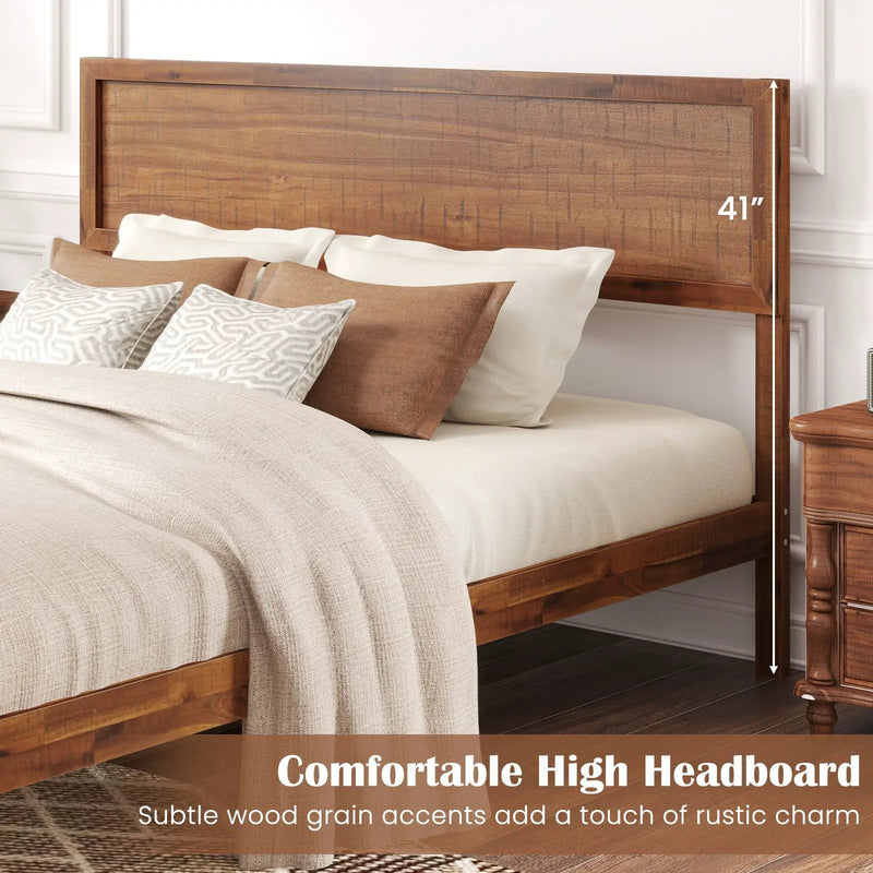 Twin/Full/Queen Size Bed Frame with Headboard and Wooden Slats Support by DirectDeals