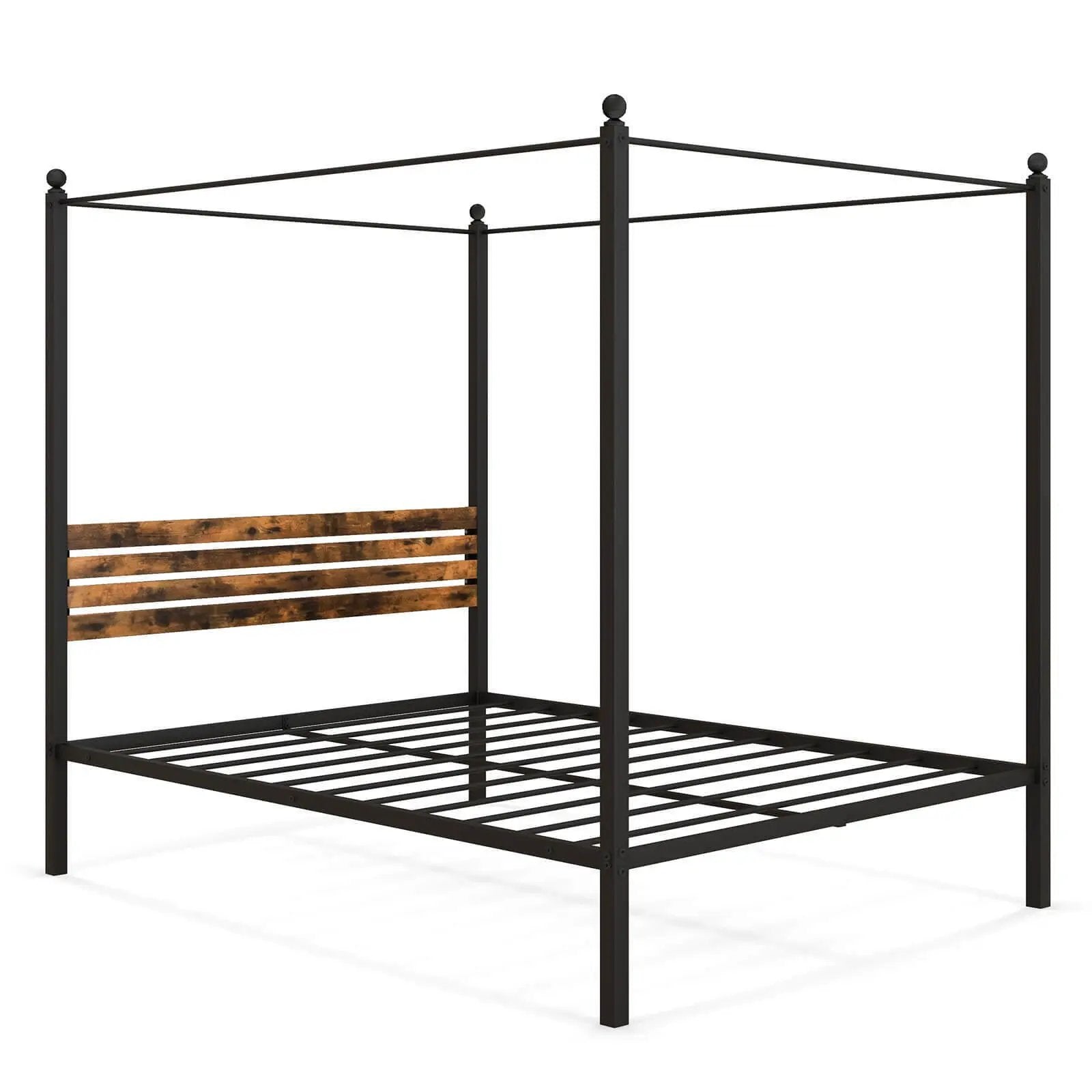 Queen Size Canopy Bed Frame with Under Bed Storage by DirectDeals