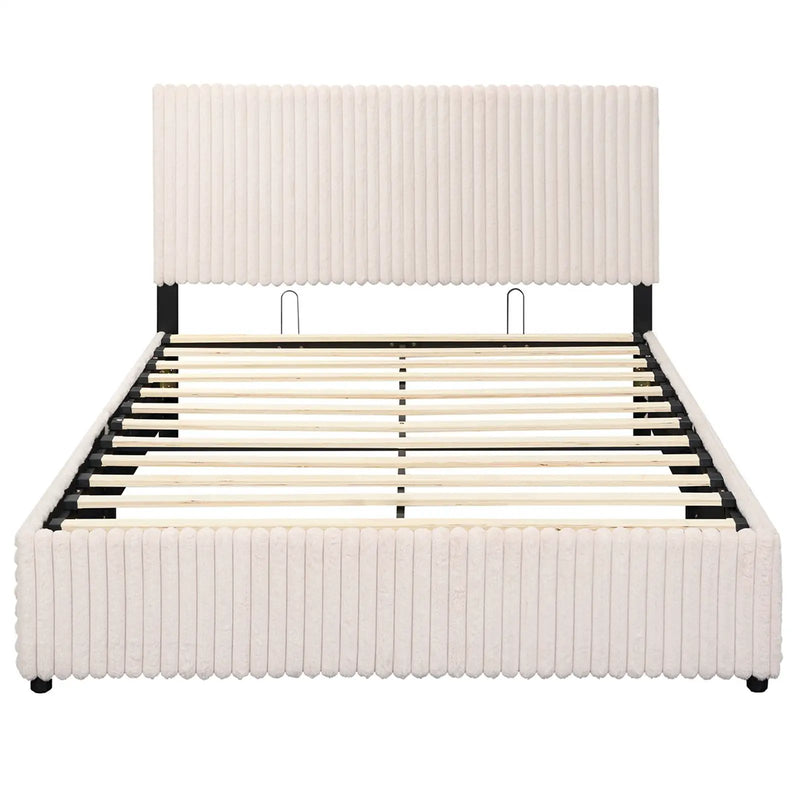 Queen Size Lift-up Storage Bed with Wooden Slat Support by DirectDeals
