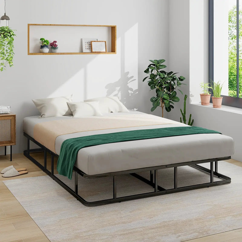 Queen Size Bed Frame with Metal Slat Support by DirectDeals
