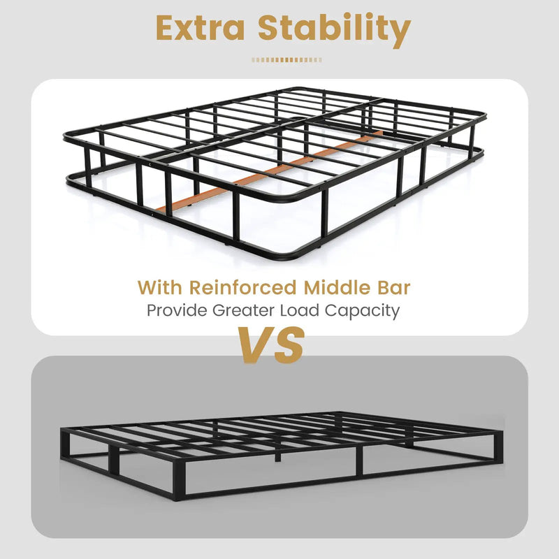 Queen Size Bed Frame with Metal Slat Support by DirectDeals