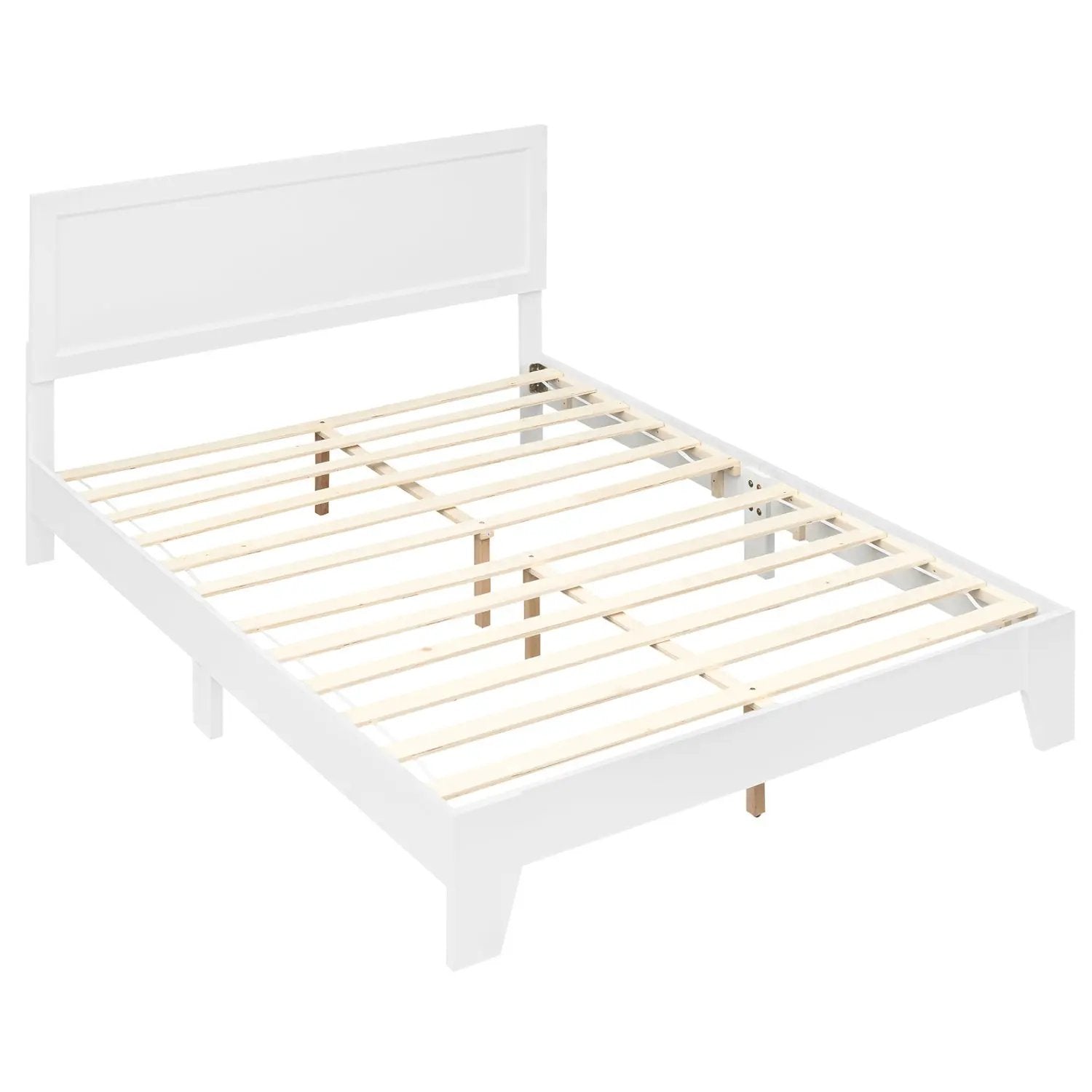 Queen Size Platform Bed Frame with Headboard - White by DirectDeals
