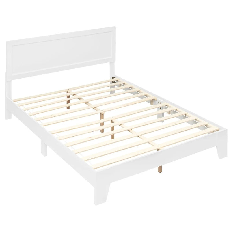 Queen Size Platform Bed Frame with Headboard - White by DirectDeals