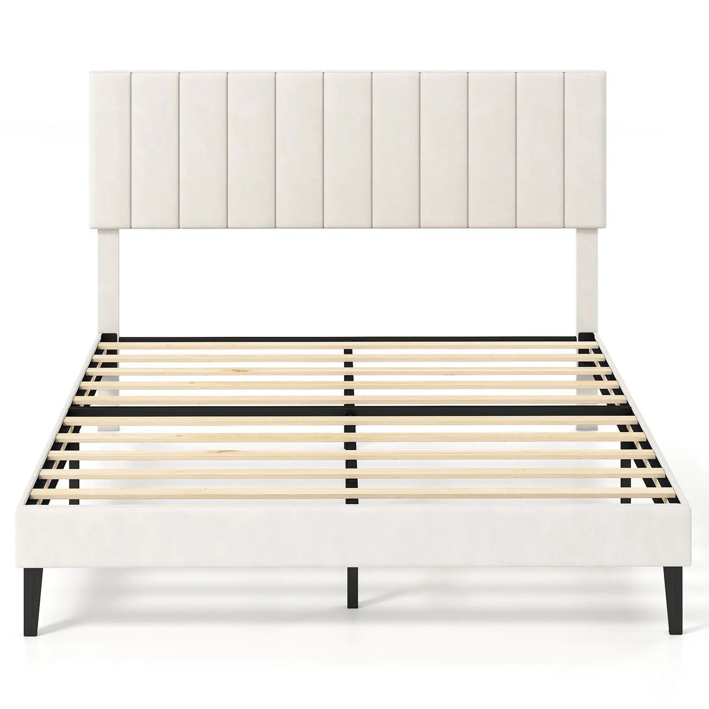 Full Size Velvet Upholstered Platform Bed Frame by DirectDeals