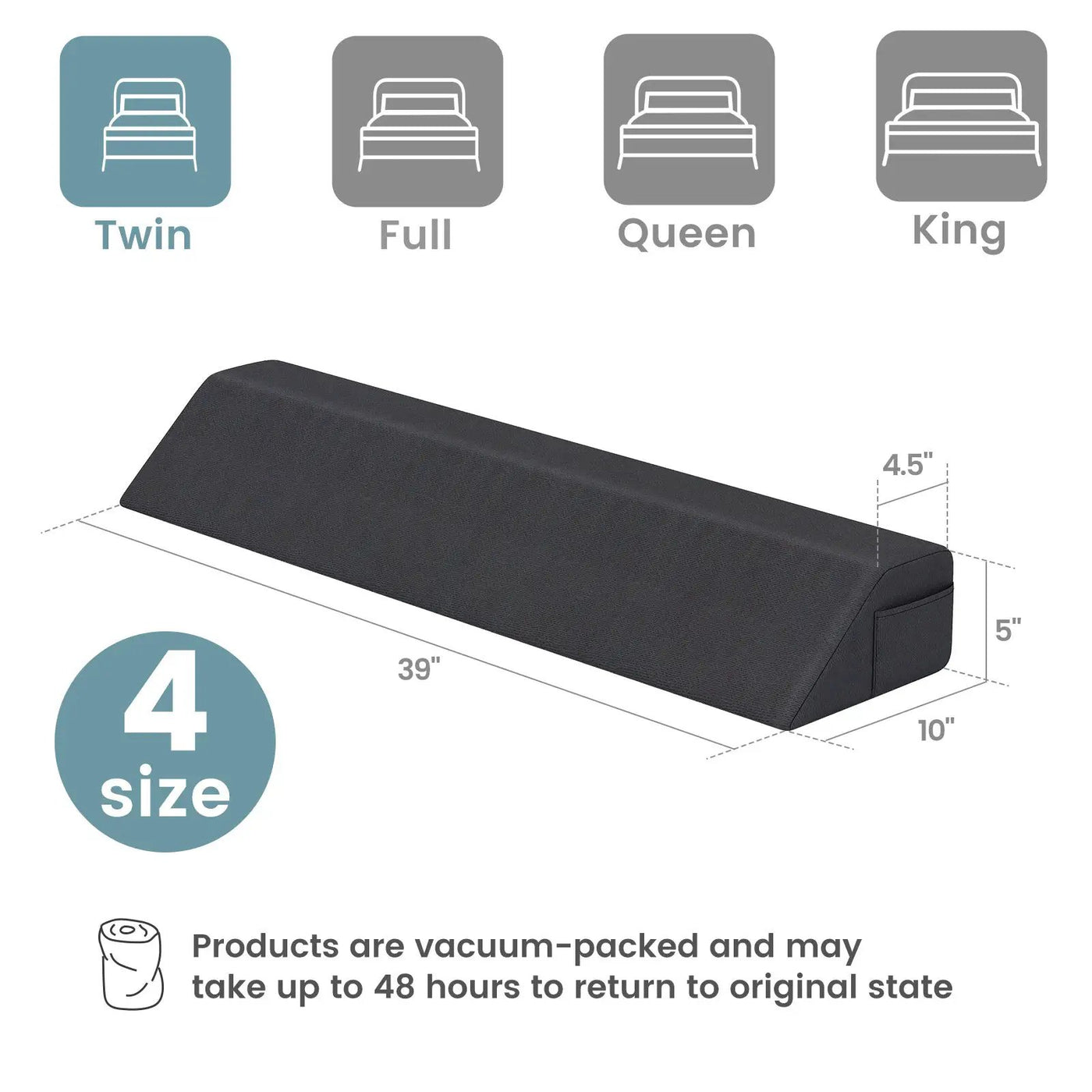 Bed Wedge Pillow with Storage Bag by DirectDeals