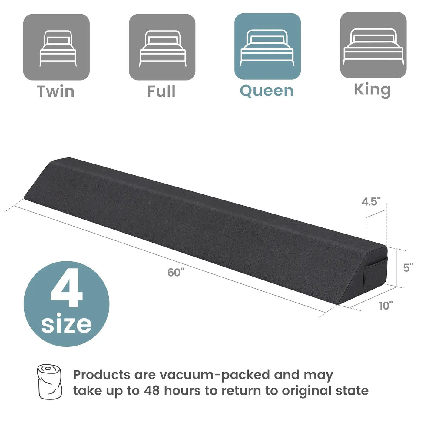 Bed Wedge Pillow with Storage Bag by DirectDeals