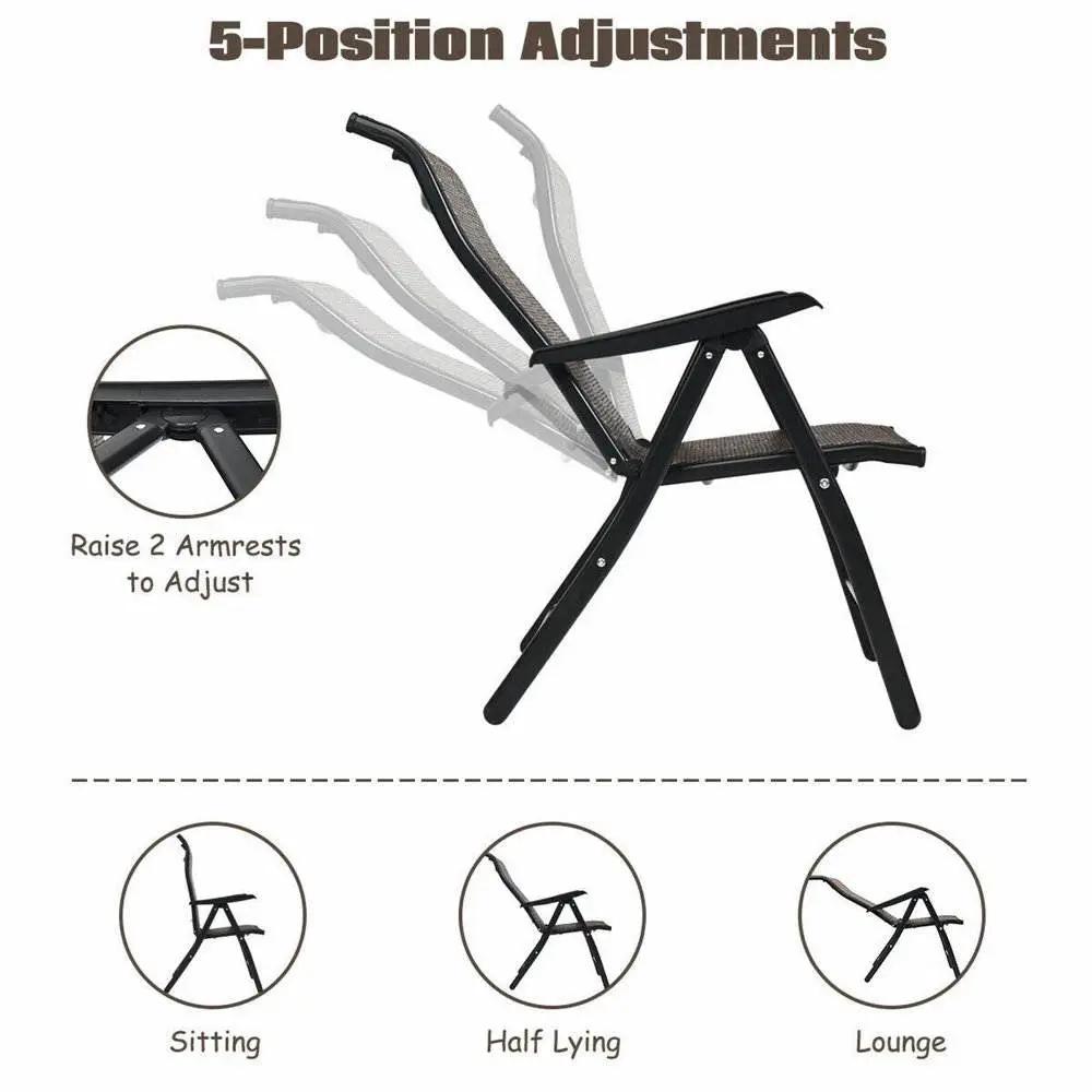 Outdoor Heavy Duty Dark Brown Rattan Folding Patio Chair by HomePacific